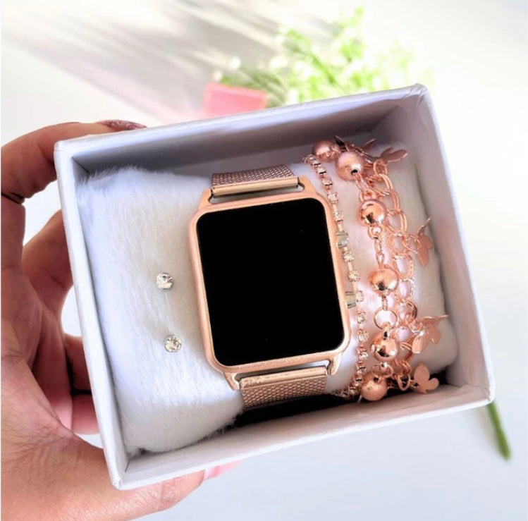 Relógio digital LED smartwatch feminino + Brinde