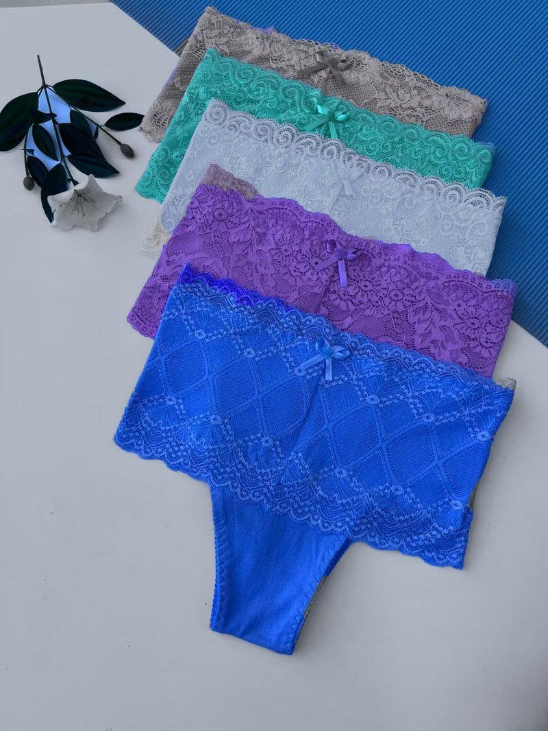 Kit 5 Calcinhas poliamida em renda